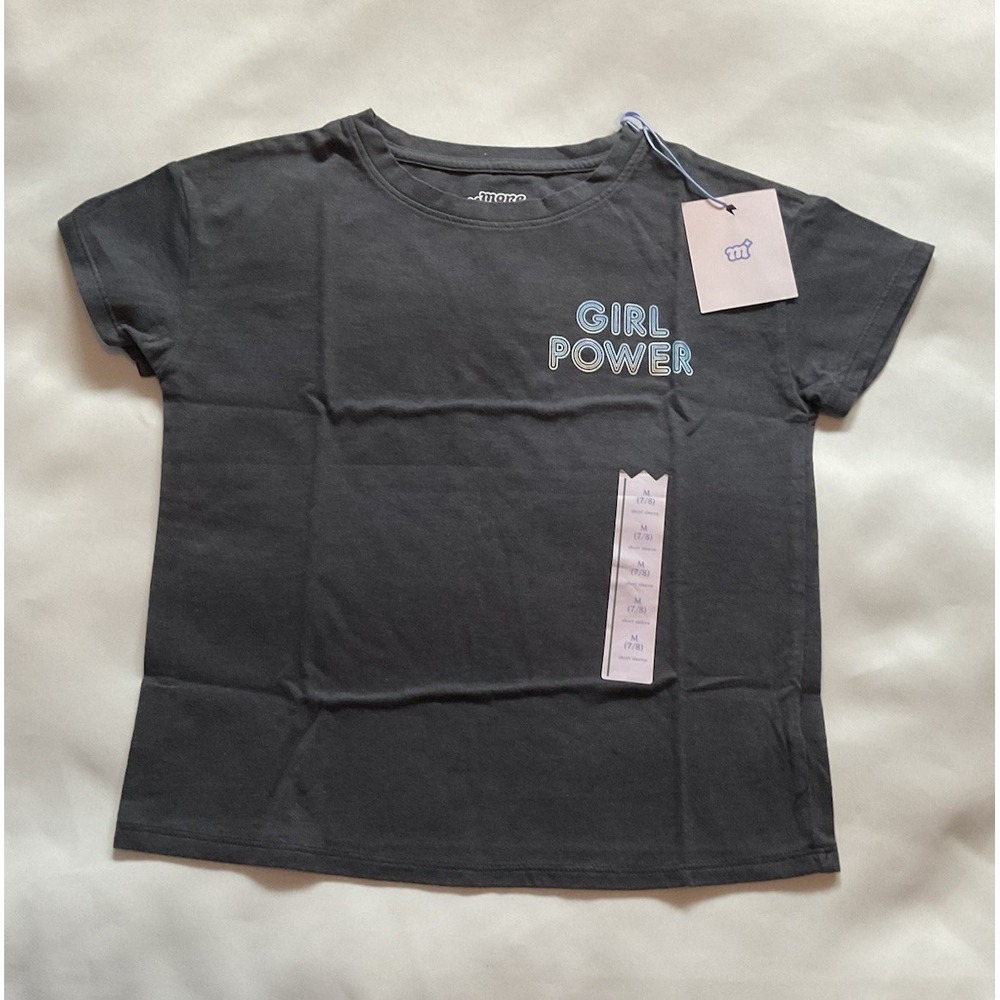 More Than Magic T Shirt Girls Size M Gray‎ "Girl Power" Graphic Tee